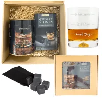 Zestaw dla Niego - Szklanka do Whisky + Kamienne Kostki do Drinków