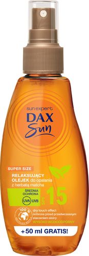 Dax Sun Relaksujący Olejek do opalania z herbatą Matcha SPF15  200ml na Arena.pl