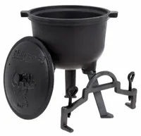 KOCIOŁEK ŻELIWNY STOJĄCY MYŚLIWSKI PIECZONKI 5L GARNEK 100% ŻELIWO