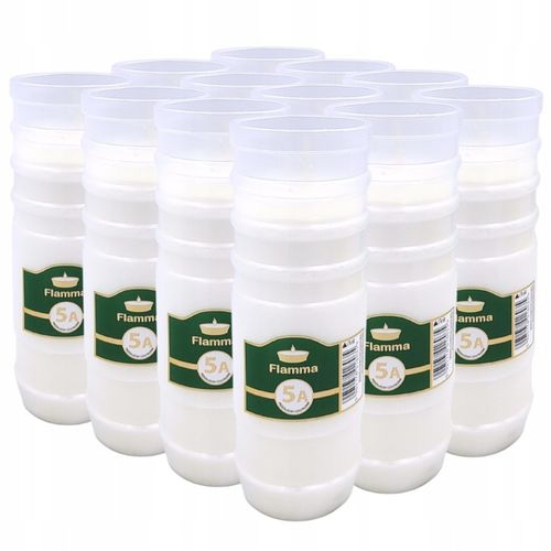 Wkłady Parafinowe do Zniczy Całoroczne Znicze 5 Dni 120h 12 szt na Arena.pl