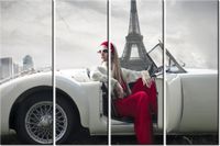 120CM 80 OBRAZ 4 ELEM PARKING WIEŻY EIFFLA ŚCIENNY