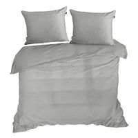 Ekskluzywna pościel z makosatyny z lamówką EVA Minge 220X200 70X80X2 szara