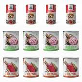 MOKRA KARMA DLA PSA TUF TUF 8x800G, 4x1250G WOŁOWINA+KRÓLIK+DZICZYZNA