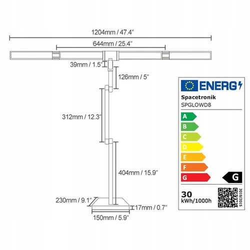 Lampka biurkowa LED Lampa bezcieniowa Kreślarska Glow D8 REGULACJA na Arena.pl