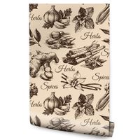 Tapeta Do Kuchni Czosnek Przyprawy Liście Mięta