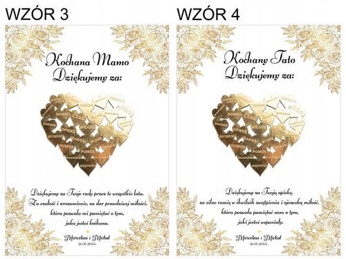 PODZIĘKOWANIE DLA RODZICÓW DZIADKÓW BABCI DZIADKA MAMY ŚLUB SERCE 3D RAMKA na Arena.pl