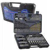 ZESTAW WIERTEŁ WIERTŁA DO METALU BETONU DREWNA +BITY 109 EL NASADKI