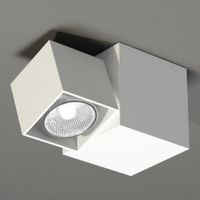 Kinkiet LAMPA ścienna BIZEN 7215 Shilo metalowa OPRAWA sufitowa reflektorek kostka biała