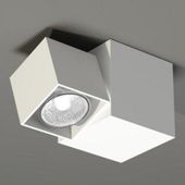 Kinkiet LAMPA ścienna BIZEN 7215 Shilo metalowa OPRAWA sufitowa reflektorek kostka biała