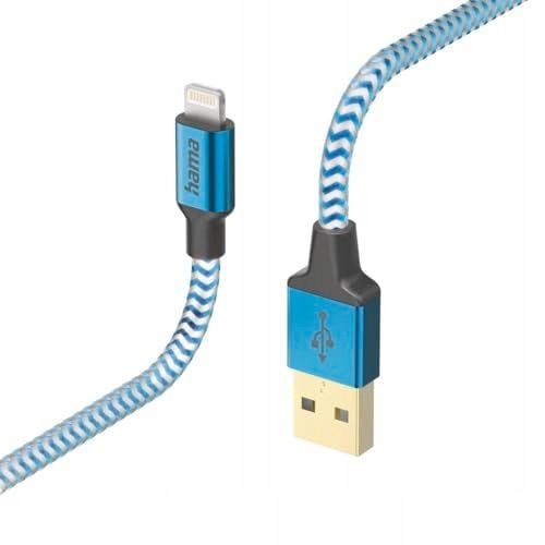 Kabel HAMA Reflected USB-A - Lightning 1.5M Niebieski 201553 na Arena.pl