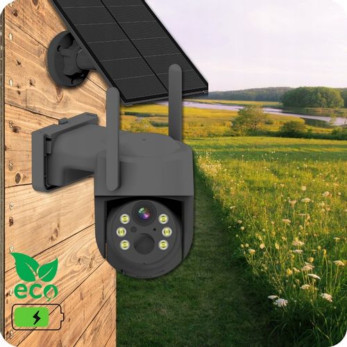 SOLARNA KAMERA WIFI 4MPX SMART ZEWNĘTRZNA OBROTOWA IP BEZPRZEWODOWA SZARA na Arena.pl