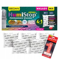 HUMISTOP WKŁAD ZAPAS DO POCHŁANIACZA WILGOCI X 5 MIX + ZAWIESZKA ZAPACHOWA