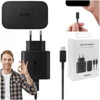 ŁADOWARKA SAMSUNG  TA845 45W  SZYBKA ORYGINALNA FAST CHARGING CZARNA KABEL USB-C 1m