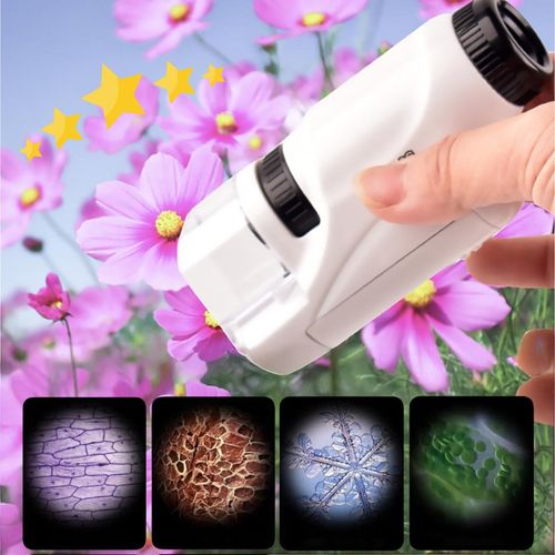 Mikroskop mini kieszonkowy przenośny zabawka edukacyjna dla dzieci prezent na Arena.pl