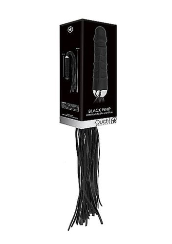black whip with realistic silicone dildo - black na Arena.pl