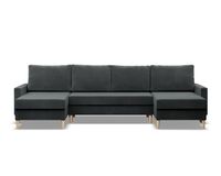 Narożnik w kształcie U, MILO, velvet, 294x140x92, ciemny szary | TYLETEGOTU