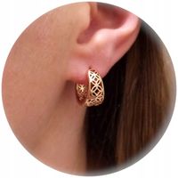 Złote kolczyki koło ażurowy koszyczek eleganckie antyalergiczne dla kobiety