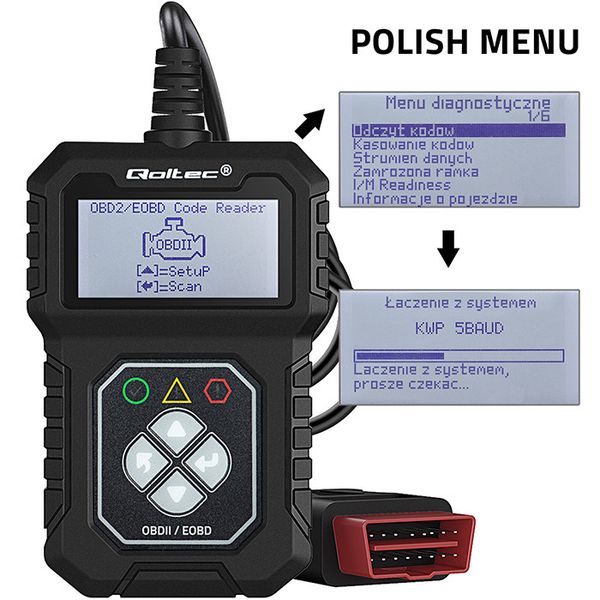 Cyfrowy Tester diagnostyczny Interfejs ProLine OBDII EOBD PL MENU  8V–25V zdjęcie 5