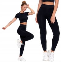 LEGGINSY DAMSKIE OCIEPLANE FUTERKO WYSOKI STAN MORAJ CZARNE GŁADKIE