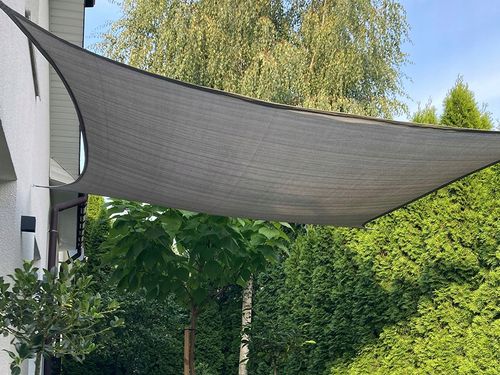 ŻAGIEL PRZECIWSŁONECZNY OGRODOWY TARASOWY BARDZO MOCNY HDPE SZARY 5X5 na Arena.pl