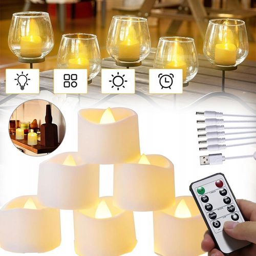 ZESTAW 6 ŚWIEC LED ŁADOWANE Z FUNKCJĄ TIMERA NA BOŻE NARODZENIE I HALLOWEEN na Arena.pl