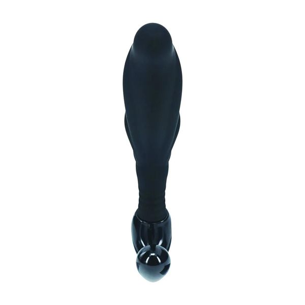 Rippled With Hard Loop Silicone Prostate Massager - M - Black zdjęcie 5