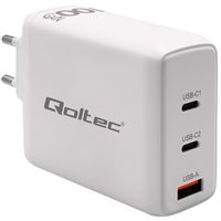 Qoltec Ładowarka sieciowa 100W GaN 5-20V 1.5-3A 2 x USB-C PD 1 x USB QC 3.0