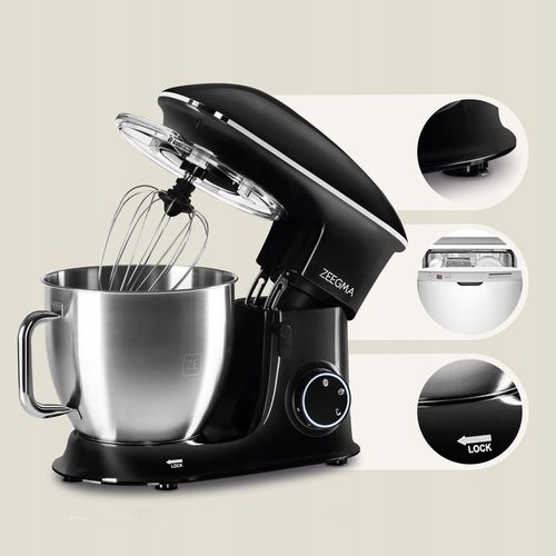 ROBOT KUCHENNY PLANETARNY MIKSER 6,5L 2200W AKCESORIA Duża Misa Czarny na Arena.pl