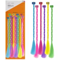 Warkoczyki syntetyczne ze spinkami 30cm zestaw warkoczyków 12szt kolorowe