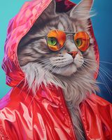 Plakat 40x50cm Kot w Stylu