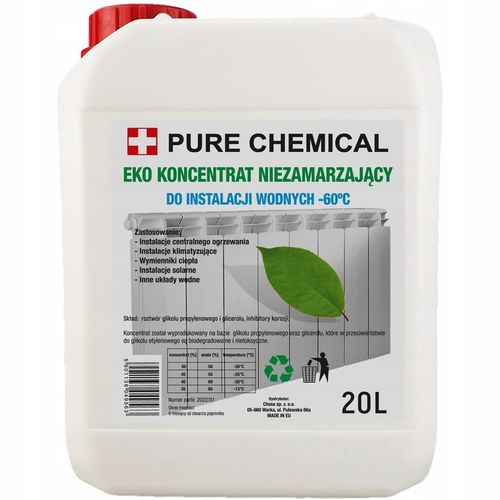 GLIKOL PROPYLENOWY KONCENTRA DO C.O EKOLOGICZNY PŁYN SOLARNY -60°C 20L na Arena.pl