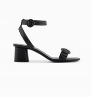 Sandały na obcasie z podwójnym paskiem skórzanym r39