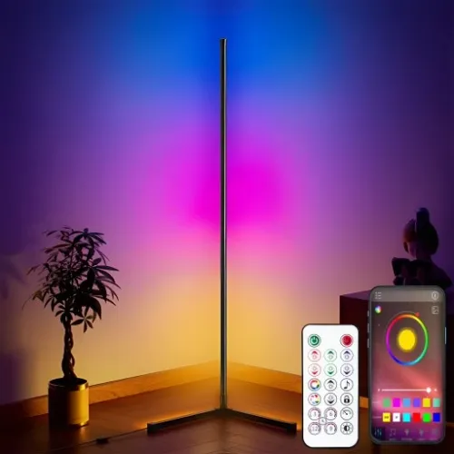 LAMPA PODŁOGOWA STOJĄCA LED RGB NAROŻNA PILOT APKA na Arena.pl