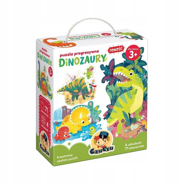 Puzzle progresywne CzuCzu Dinozaury 71 el. zdjęcie 1
