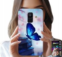 ETUI DO SAMSUNG A6 2018 - NIEBIESKI MOTYLEK, MOTYL, DAMSKIE WZORY