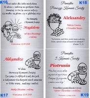 Srebrny Łańcuszek 925 Medalik Matka Chrzest Komunia Grawer