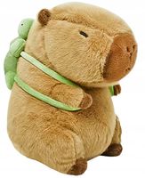 MASKOTKA KAPIBARA Z PLECAKIEM ŻÓŁWIEM 40CM PLUSZOWA PRZYTULANKA MIŚ ZABAWKA