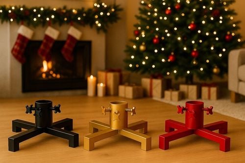 STOJAK POD CHOINKĘ LOFT 40x40 cm METALOWY CZARNY STOJAK Z KUBKIEM NA WODE na Arena.pl