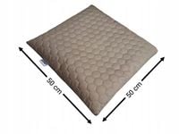 WODOODPORNA PIKOWANA PODUSZKA OGRODOWA PŁASKA MIÓD- HEKSAGON 50x50 beżowa