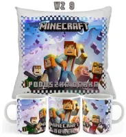 ZESTAW DLA GRACZA MINECRAFT KUBEK+PODUSZKA+IMIĘ UNIKALNY WYJĄTKOWY