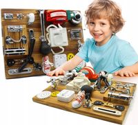 21W1 TABLICA MANIPULACYJNA SENSORYCZNY MONTESSORI UMIEJĘTNOŚCI MOTORYCZNE