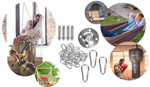 ZESTAW MONTAŻOWY DO HUŚTAWEK HAMAKA MOCNY HAK na Arena.pl