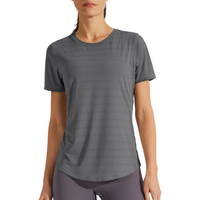 Koszulka sportowa damska do jogi treningowa szybkoschnąca szara S 70g