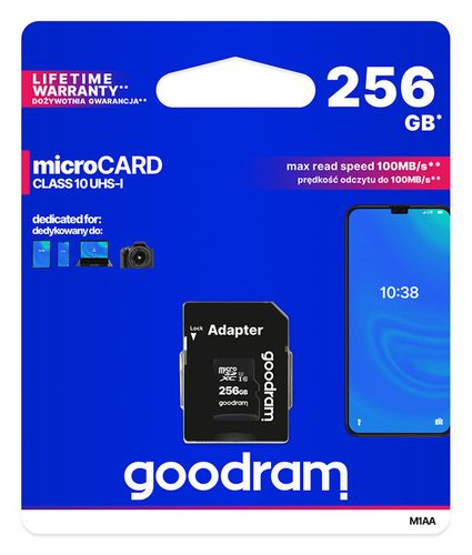 GOODRAM karta pamięci 256GB UHS I microSD Class 10 + Adapter SD na Arena.pl