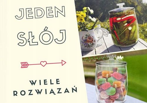 SŁÓJ SZKLANY POJEMNIK 4L SŁOIK NA OGÓRKI KUCHENNY OZDOBNY Z POKRYWĄ CANDY na Arena.pl