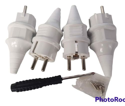 Wtyczki Białe 250V 16A Ze Śrubokrętem 4 Szt na Arena.pl