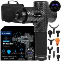 PISTOLET DO MASAŻU PLECÓW CIAŁA STÓP MASSAGE GUN MASAŻER 10 KOŃCÓWEK ZESTAW