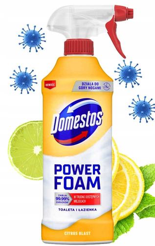 domestos power foam piana do mycia toalety i łazienki citrus blast 435ml na Arena.pl
