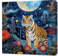 Obraz 70x70cm Tygrys w Ogrodzie Gwiazd