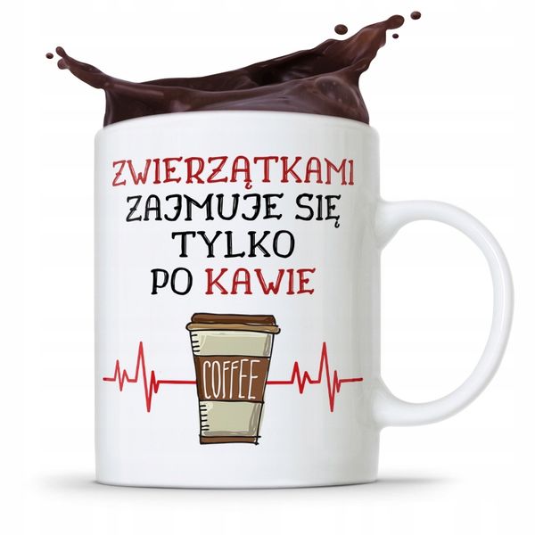 Kubek Dla Weterynarza Zajmuje Się Tylko Po Kawie Z Nadrukiem Ze Zdjęciem zdjęcie 1